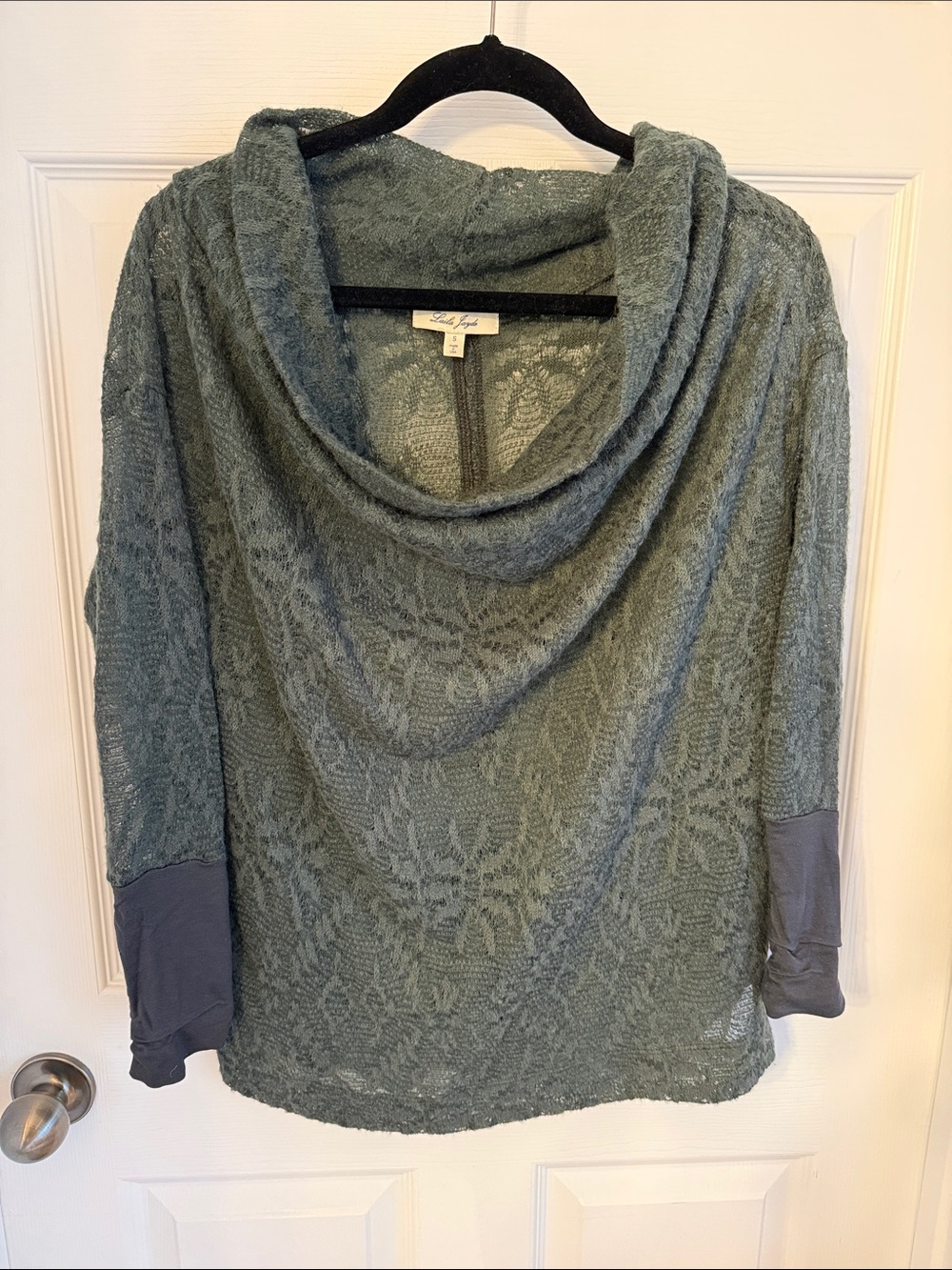 Laila Jayde Hunter green cowl neck sweater size small